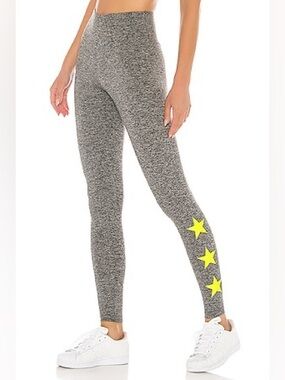 STRUT-THIS Star Ankle Leggings in Moss & Neon